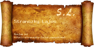 Stranszky Lajos névjegykártya