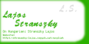 lajos stranszky business card